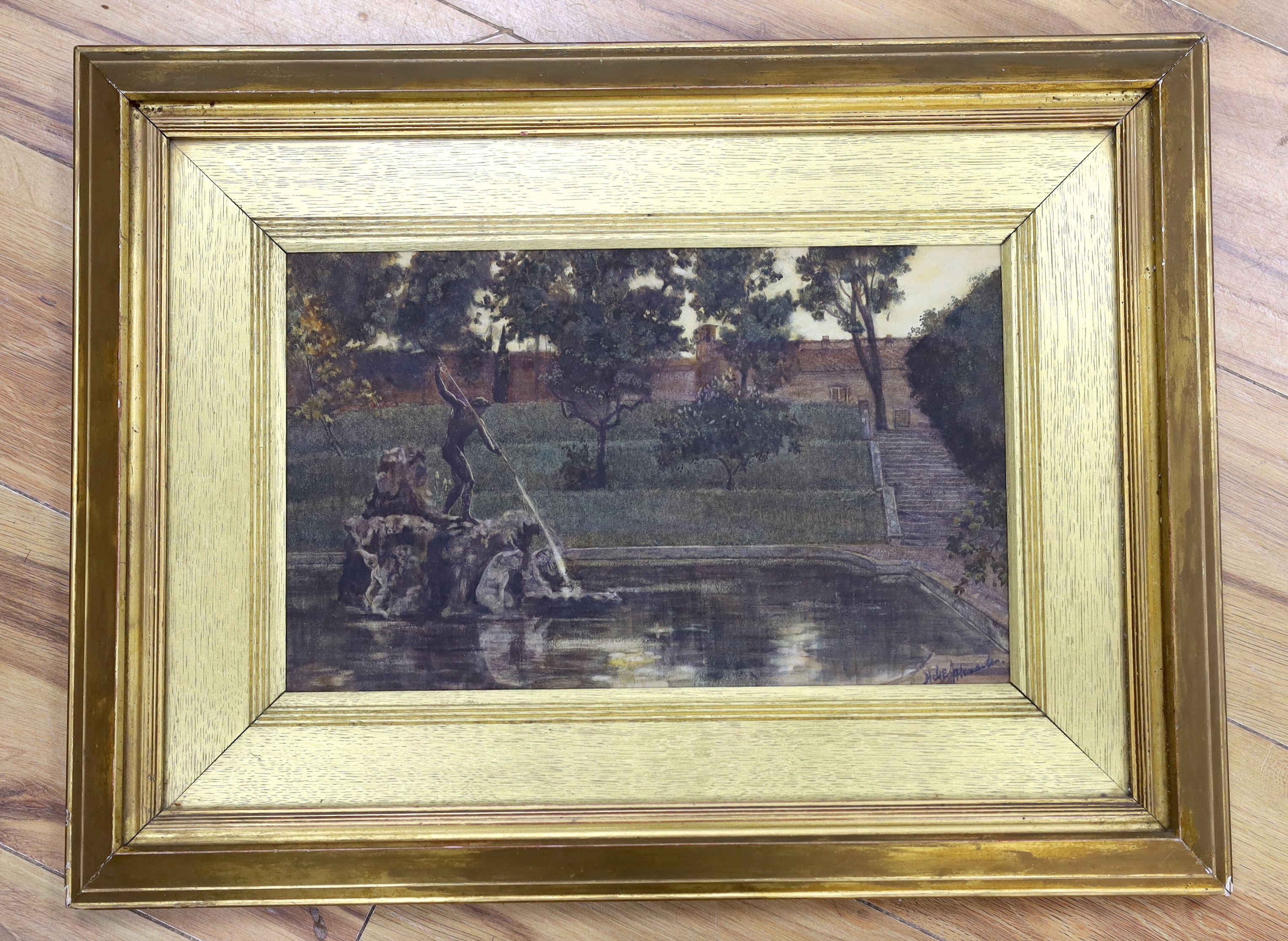 Hebe Alexander, watercolour, 'Evening Stillness', signed, inscribed in ink verso, 22 x 35cm